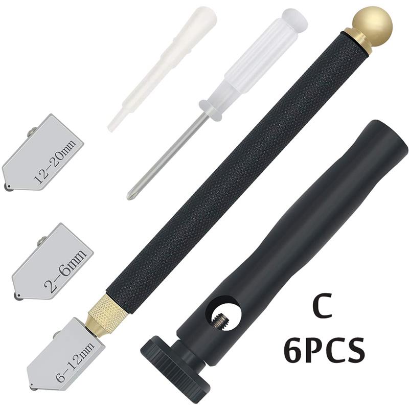 2-20mm Diamond Ceramic Tile Glass Cutter With 2 Blades Screwdriver Handheld Glass Cutting Tool Set For Glazier Crystal Mirror: C