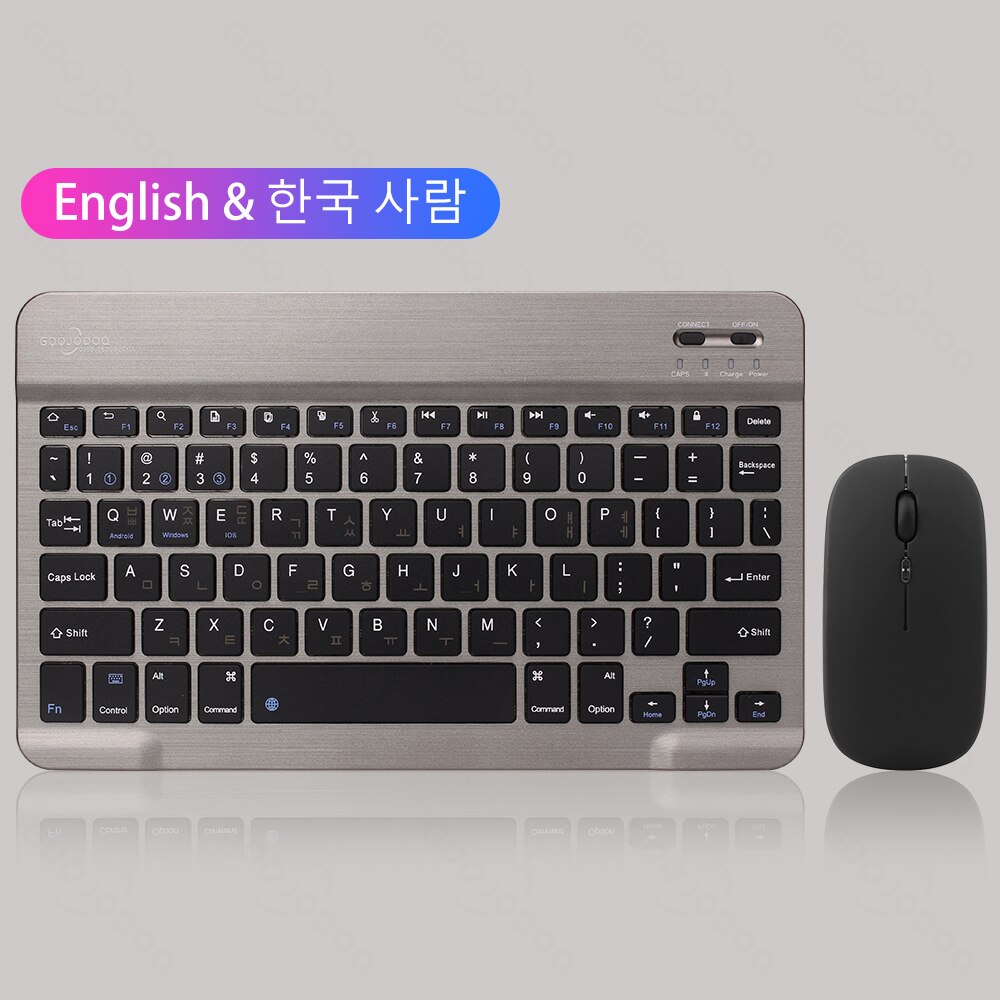 GOOJODOQ Wireless Keyboard And Mouse For iPad Tablet Smartphone Bluetooth Keyboard For Xiaomi Samsung Huawei Teclado Sem Fio: KR-gray