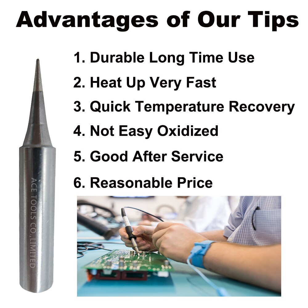 T18-I Soldering Tip Conical 0.2mm 0.008" Fit HAKKO FX-888 FX-888D FX-8801 FX-600 Lead Free Iron Bit Nozzle Pencil Welding