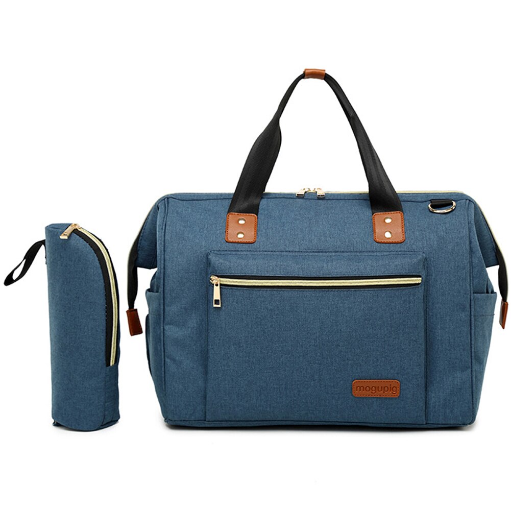 Nappy Bag Shoulder Waterproof Hospital Practical Large Changing Baby Nursing Maternity Organizer Polyester Mummy Diaper: Blue