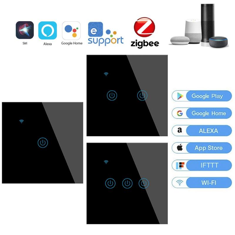 EWelink ZIGBEE WiFi Smart Touch EU 1/2/3/4 Gang Switch AC100-250V pulsante Home Wall lavora con Alexa e Google Home Assistant