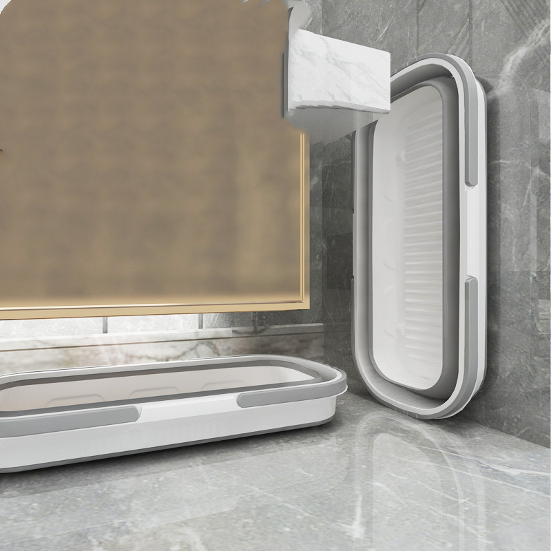 Collapsible Bucket Portable Folding Mop Bucket Silicone Bucket with Wheels and Handles Multi-Purpose Bucket Home Clean Accessory