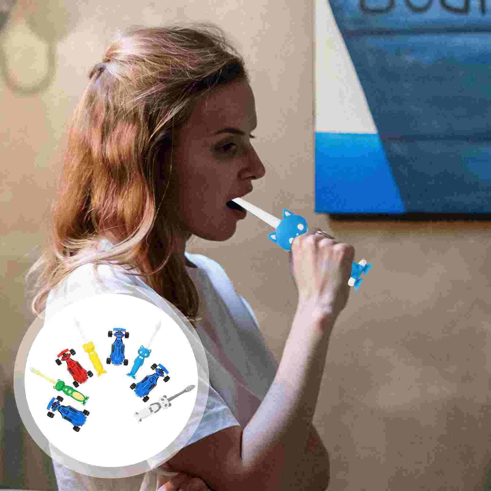 4 set di prodotti per la pulizia dei denti dello spazzolino da denti del fumetto dello spazzolino da denti della famiglia con