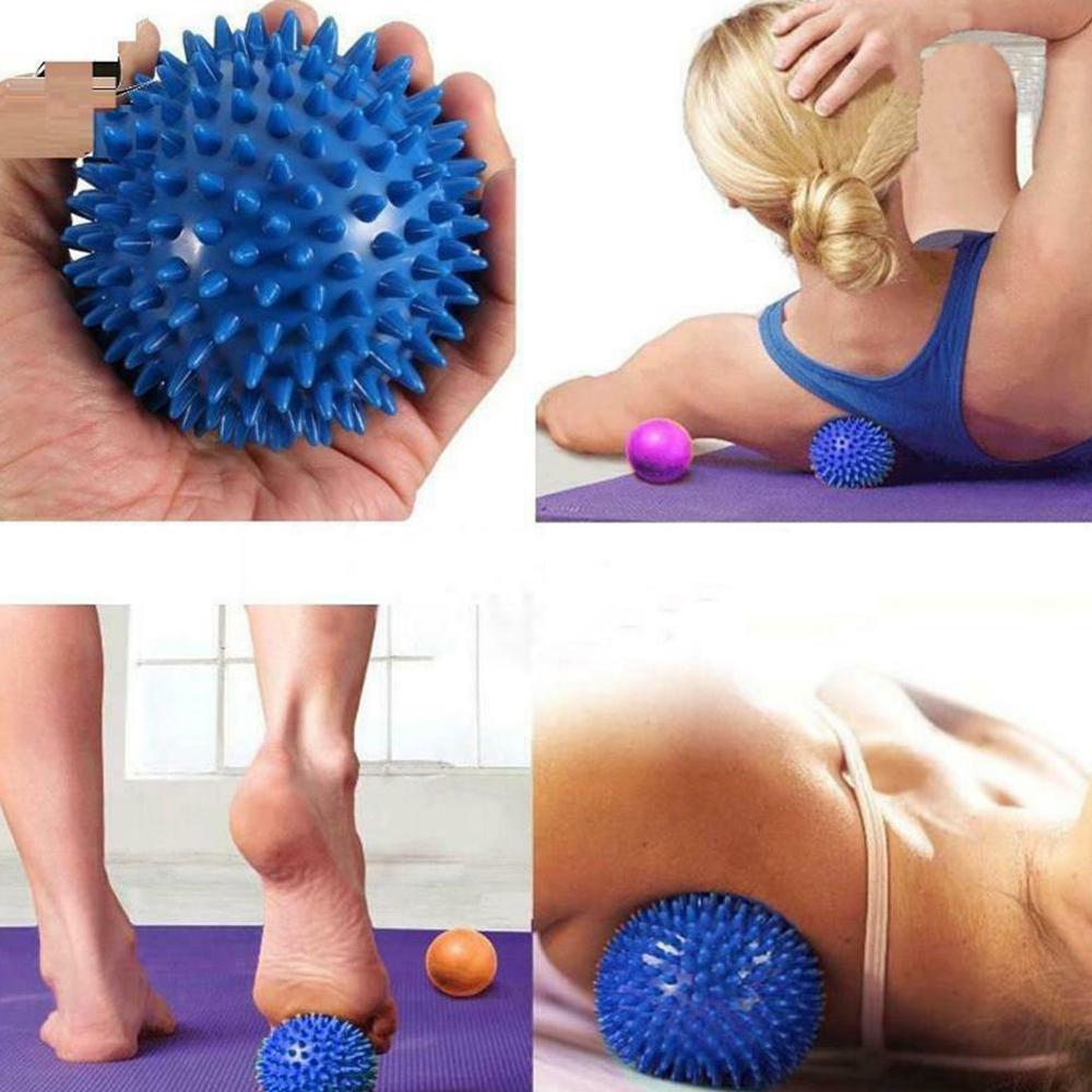 Gelb Fitness Faszie Ball Massage Ball muskel entspannung Massage Ball Ball igel Griff Fitness wirbelsäule akupressur Ball ba F8K1