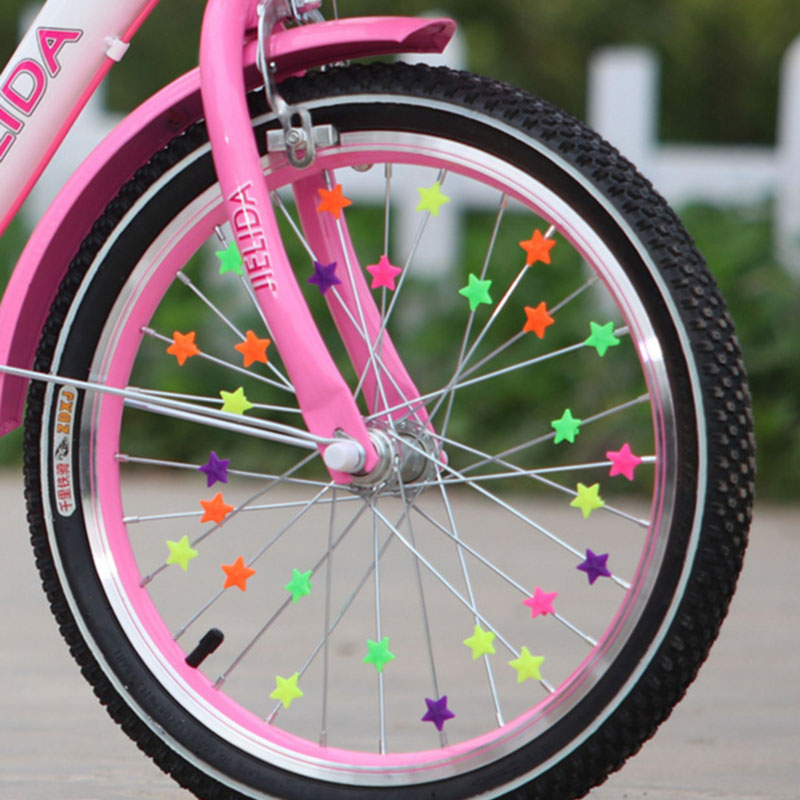 36 Uds. Clips de decoración coloridos para niños, cuentas de radios de rueda de bicicleta de plástico multicolor, para niños, accesorios para bicicletas