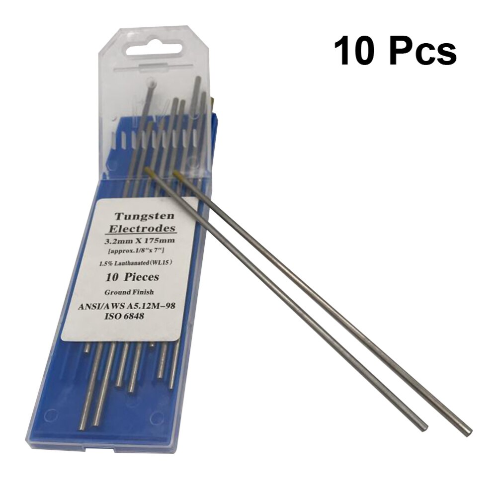 TIG-electrodos de tungsteno para soldar, varillas de soldadura de electrodos de tungsteno WL15 lantanated 1.5%, 1,6 MM x 150MM, 1 bolsa de 10 Uds.