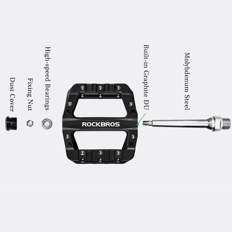 ROCKBROS Bicycle Pedal MTB Pedals Anti-slip Ultralight Seal Bearings Nylon Mountain bmx Bike Pedal for Bicycle Parts Accessories