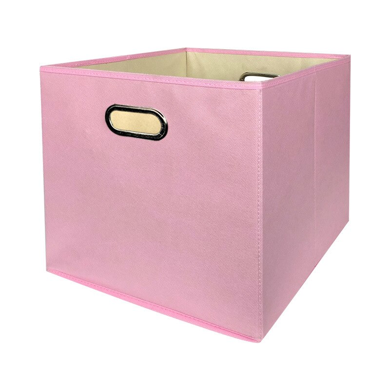 Oxford Fabric Cube Storage Box Laundry Basket for Cupboard Drawer Storage Holders Toys Organizer Bins Snacks Sundries Container: pink