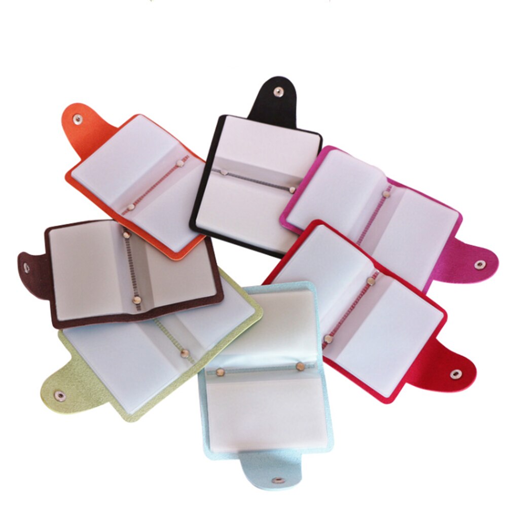 Porte-cartes de crédit 24 Bits, en PU, couleur unie, grande capacité, rangement, Clip, organisateur, étui pour identification, pochette