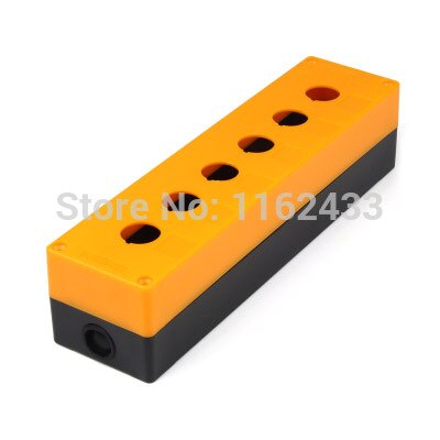 BX6-22 6 hole push button switch box for 22mm mounting hole push button: Yellow