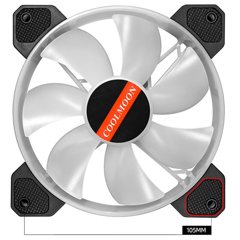 Coolmoon f-yh computer taske pc køleventilator rgb juster 120mm stille + ir fjernbetjening computer køler rgb cpu case blæser 6 stk.