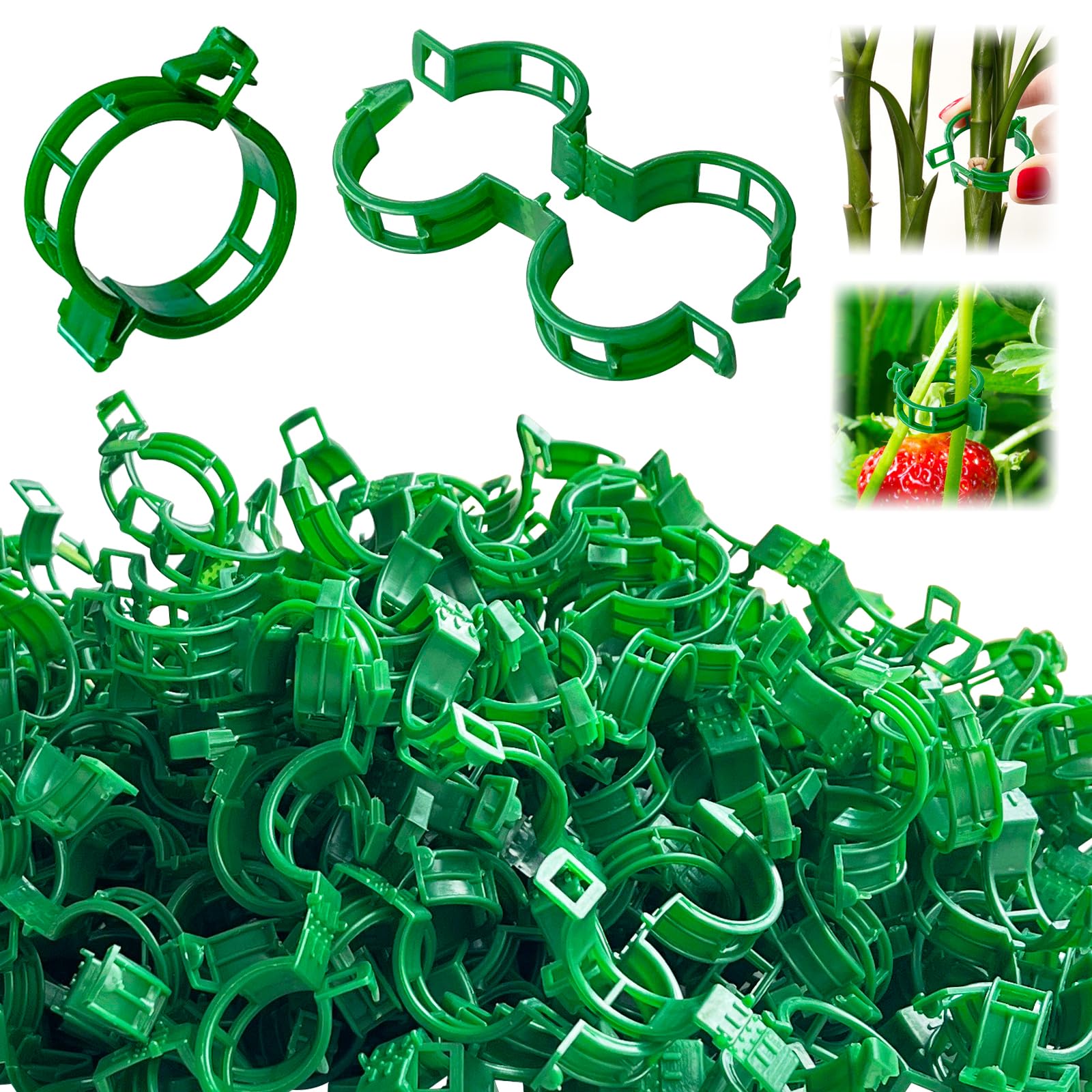 Clips de soporte para plantas, clips para tomate para enrejado de cuerdas, clips de flejado de vid de uva para red de jardín, soporte para plantas trepadoras: L