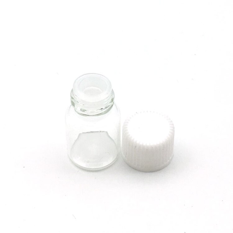 10 Stuks 2cc Clear Glazen Flessen Mini Lege Etherische Olie Fles Met Geen Gat Parfum Sample 2 Ml Flesjes: Clear With White Cap