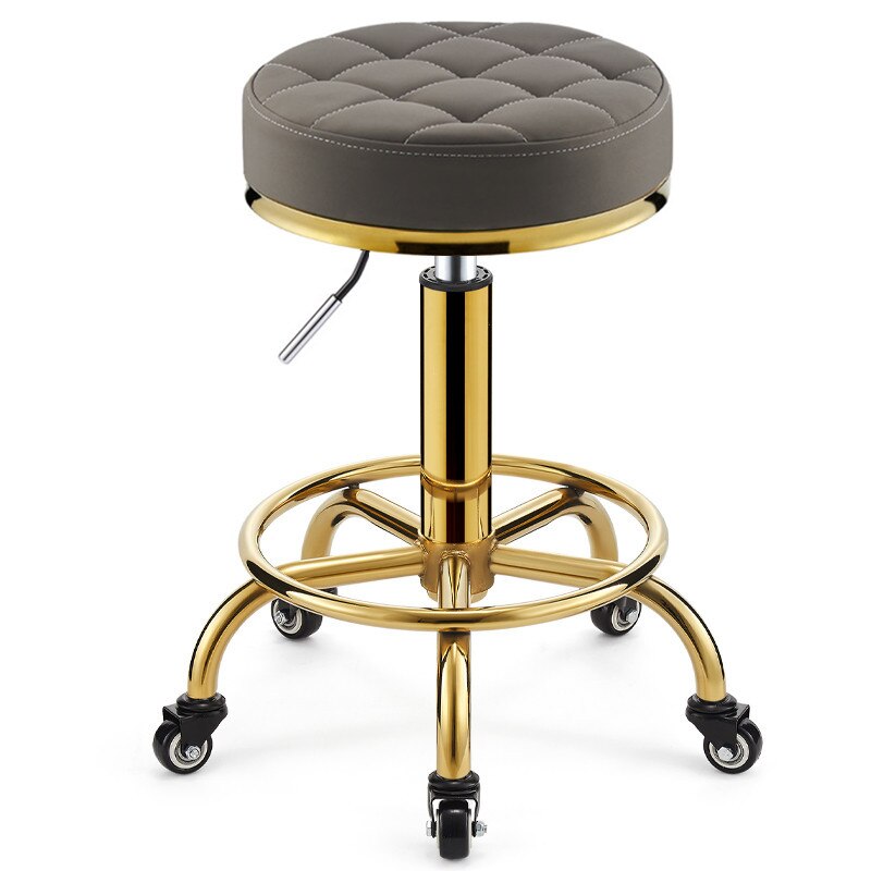 Roterende Lifting Schoonheid Kruk Kapper Stoel Ronde Gouden Kruk Rvs Stoel Kapper Kruk Kapsalon: as pictureB8 cloth