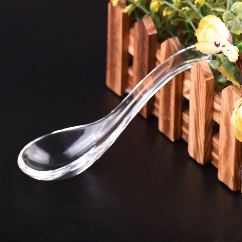 Kristallsked fågelbo skopa köksprodukter blyfri genomskinlig glas soppsked måltid sked dessertsked