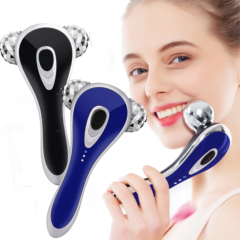 Electric Massage Roller USB Charging Face Lifting Skin Tightening Roller Body Slimming Massager Three Levels Sonic Vibration