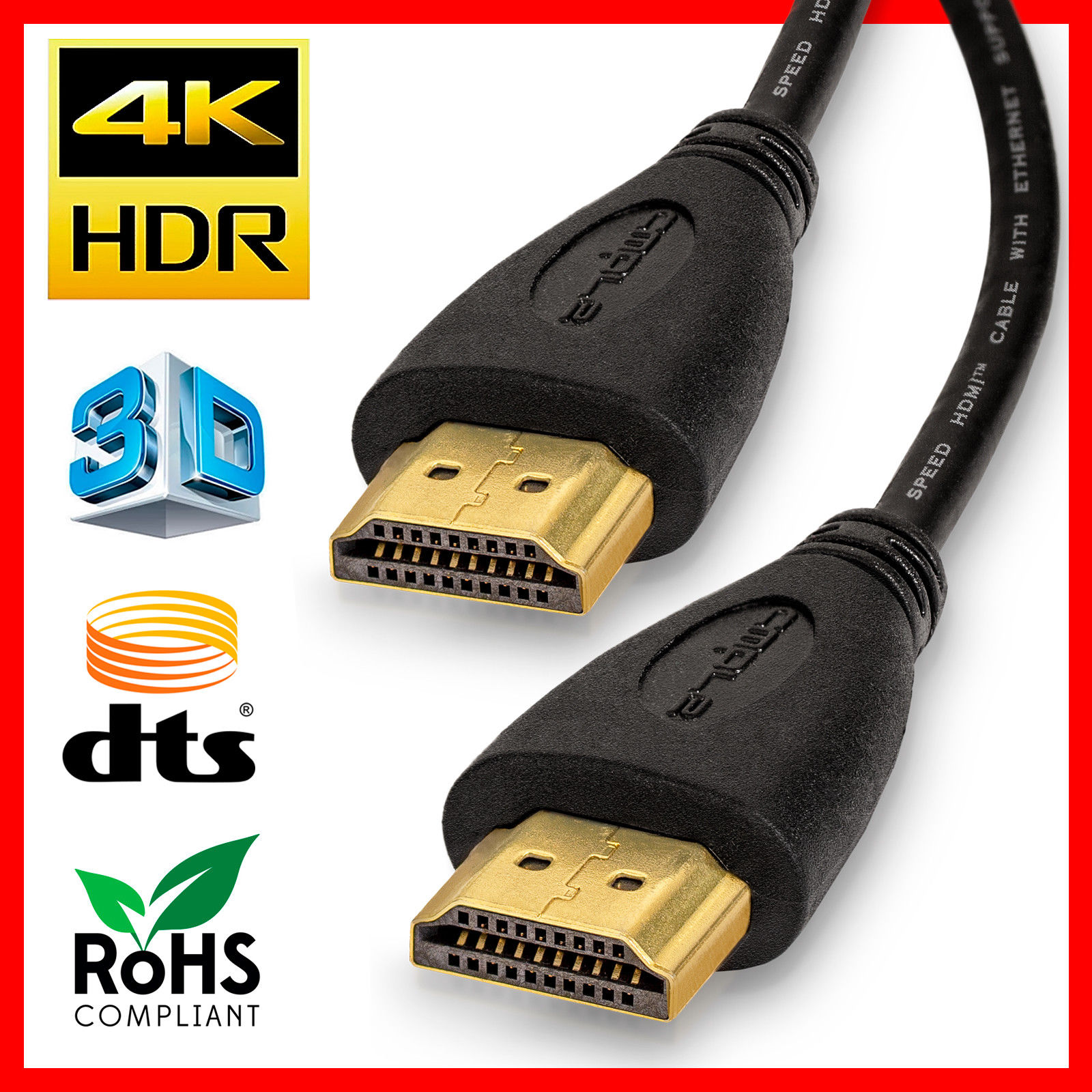 Premium HDMI Kabel v2.0 Goud Hoge Snelheid HDTV Ultra HD 2160 p 4 K 3D 0.5 M tot 5 M