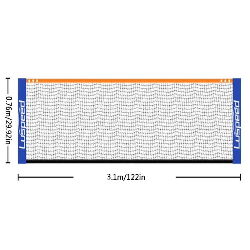 Portátil dobrável padrão profissional badminton net indoor esportes ao ar livre vôlei tênis treinamento redes quadradas malha: Branco