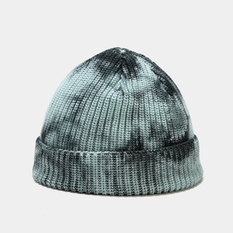 binden Farbstoff Mütze für Männer Winter Hüte für Frauen Motorhaube Brimless Kappe Erwachsene lässig Druck Gestrickte Kpop betroffen Herbst Hütte ZZ-293