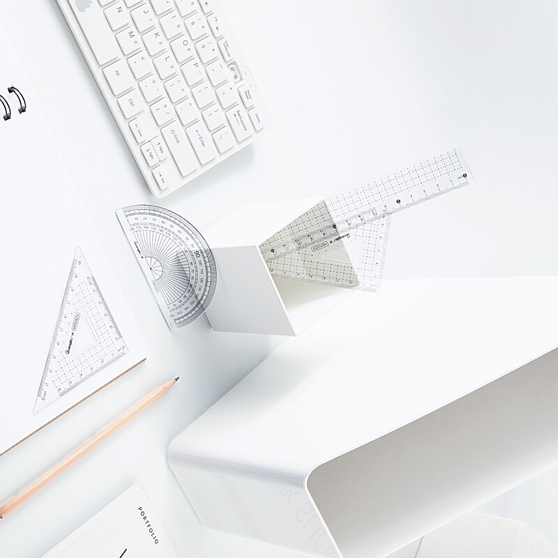 4Pcs/Set Ins Stationery Ruler Mathematical Set Plastic Straight Triangular Ruler For School Accessories Supplies Drawing