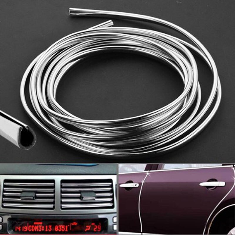 1 Roll 6M Car Styling Mouldings Door Moulding Strip Chrome Car Body Door Edge Moulding Trim Strip Scratch Guard Protector