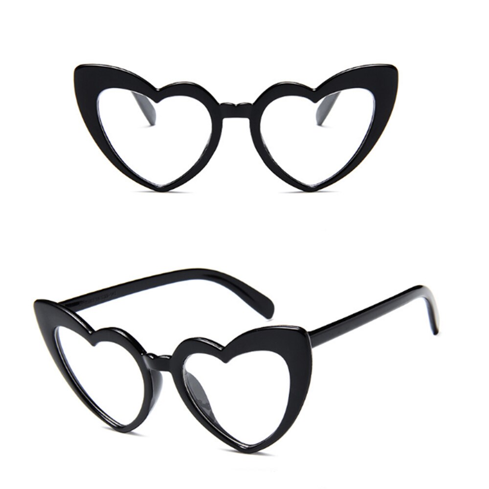 Vrouwen Hart Trend Zonnebril Vrouwen Retro Liefde Hart Vormige Glazen Dames Winkelen Sunglass Driver Bril Auto Accessoires: Transparent