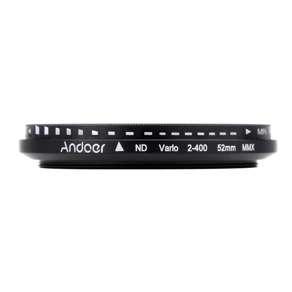 Andoer 52mm ND filtre Fader densité neutre réglable ND2 à ND400 filtre en verre optique Variable pour Canon Nikon DSLR appareils photo