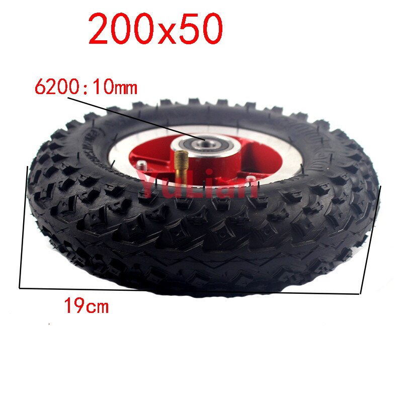 200*50 Electric Scooter Wheel Electric Vehicle Pneumatic Tire Inner Tube with Alloy Rim 8 Inch Scooter Wheel 200x50 Tire