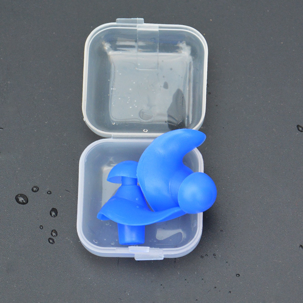 Bløde ørepropper miljømæssig silikone vandtæt støvtæt ørepropper sovende dykning vandsport svømning: Blå