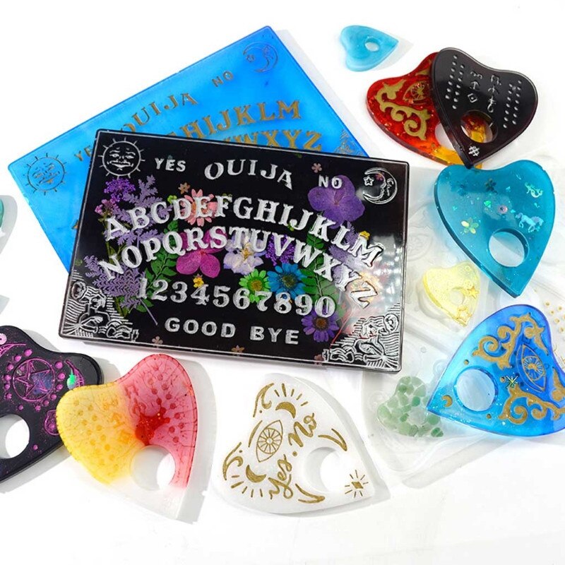 DIY Ouija- Board Planchette Resin Molds Gothic Ouija- Board Game Keychain Pendant Epoxy Silicone Mould Jewelry Making Tool