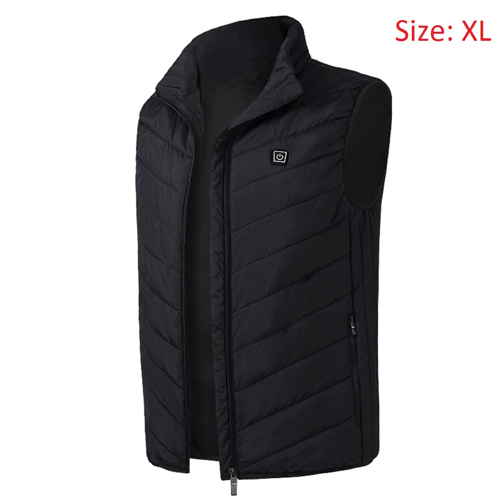 Verwarming Vest Wasbaar Usb Opladen Verwarming Warm Vest Controle Temperatuur Outdoor Camping Wandelen Golf Elektrische Thermische Kleding: Zwart / M