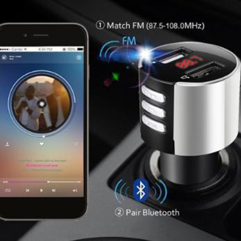 Draadloze Bluetooth Auto Usb Lader Fm Zender Draad Grandado