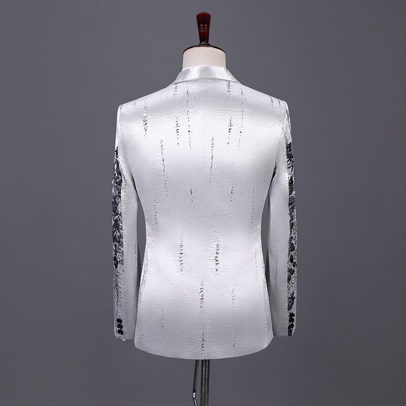 Conjunto de 2 conjuntos de para hombre, trajes de cantante de escenario, chaqueta y pantalones para novio, traje de boda, Sposo, 2 uds.