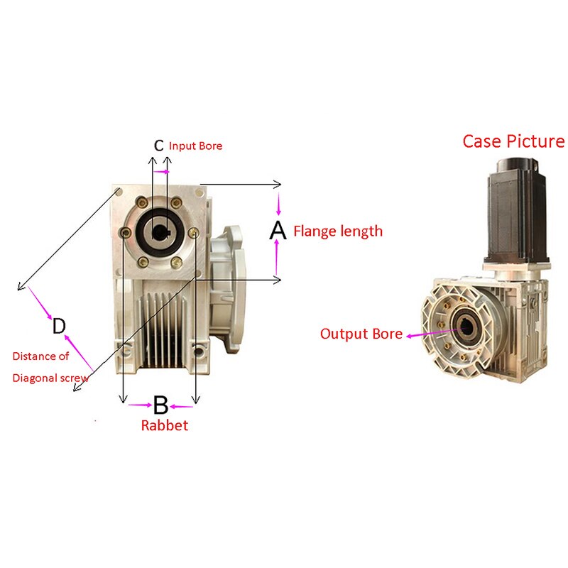 Worm Gear NMRV030 Rapporto Cambio Motore Passo-passo 10:1 NEMA23 - Foto 12