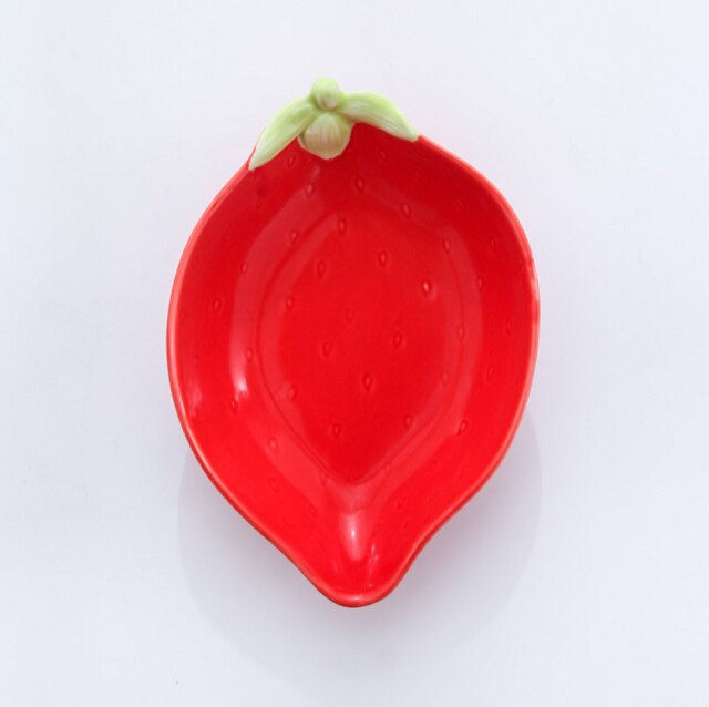 Ceramic glaze bowl avocado bowl fruit salad bowl dessert bowl snack plate: red