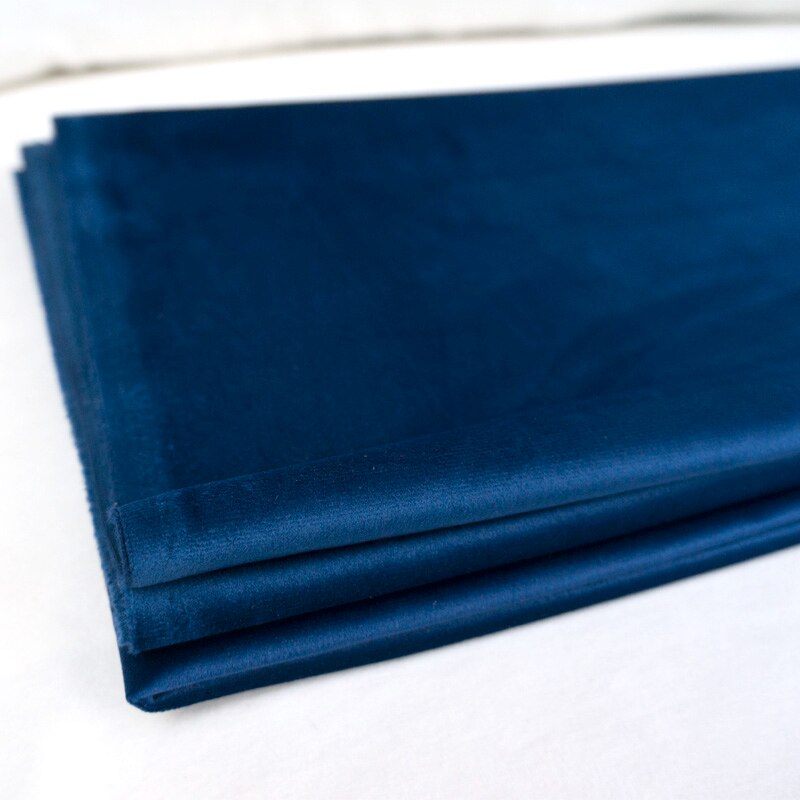 Nappe en velours de soie de 280CM de large, pour rideau de Table, coussin, coussin, rouge bleu marron vert rose violet: Sapphire Blue