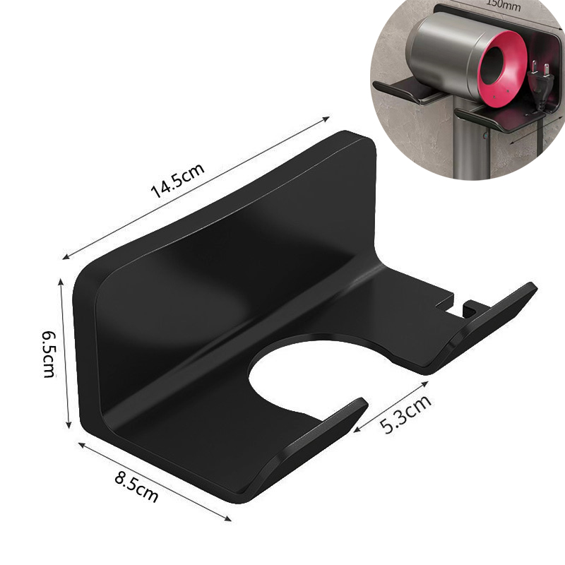 Föhn Houder Muur Badkamer Plank Zonder Boren Plastic Föhn Standaard Met Opbergdoos Toiletblazer Houder Plank: green