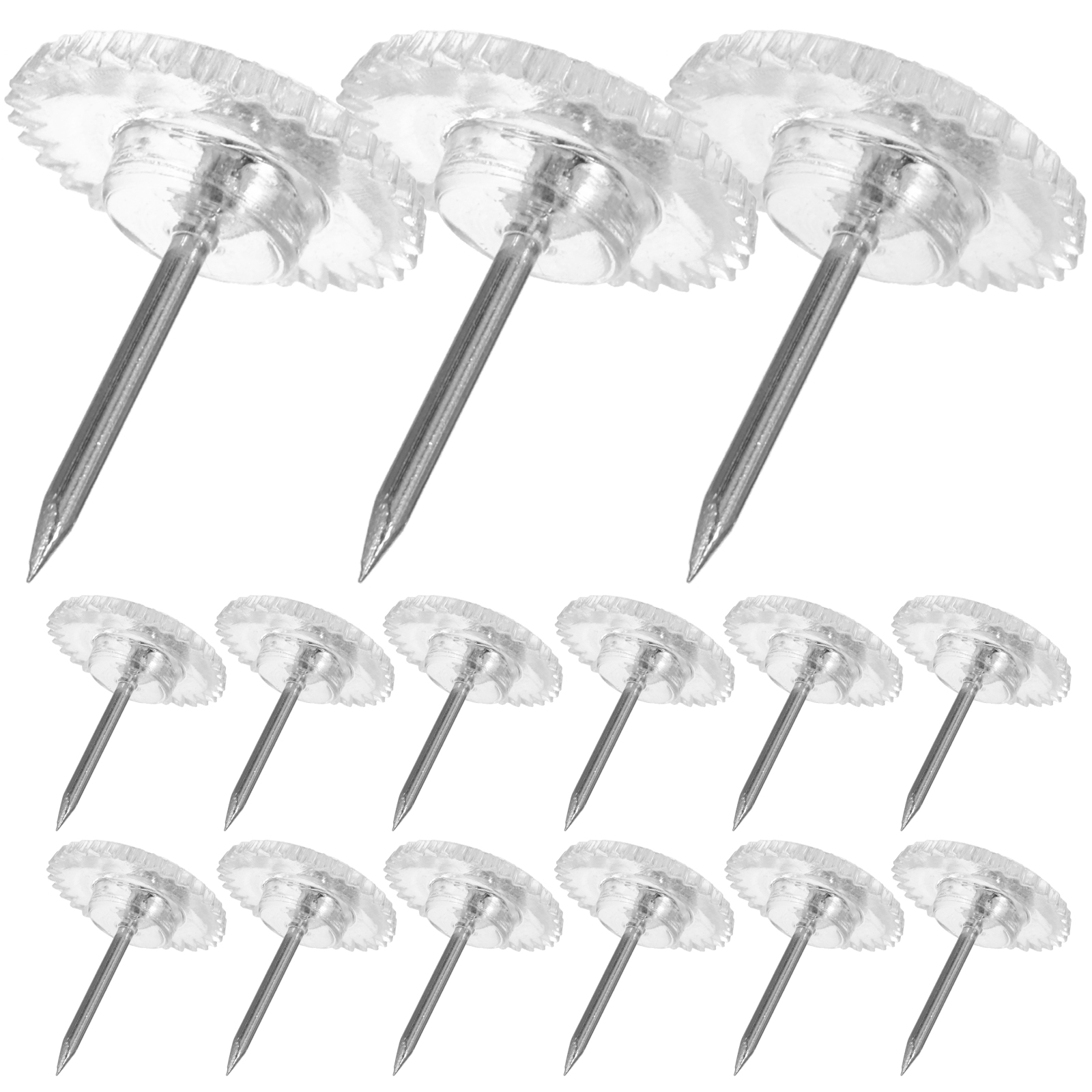 100 Pcs Plastic Thumbtack Corkboard White Pins Decorative Tacks Cute Pp Clear for Hanging Aesthetic Push Bulletin Office