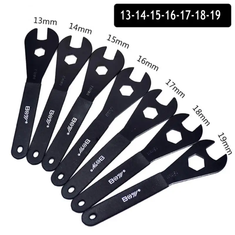 Clé conique de moyeu de vélo de 2mm, 13/14/15/16/17/18/19mm, clé à cône ouvert, outils de réparation de pédales de roue de vélo