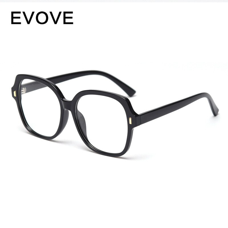 Evove gafas de ordenador mujeres hombres transparente claro tinte lente Anti reflejo azul INS falsas gafas sobredimensionadas puntos de empollón
