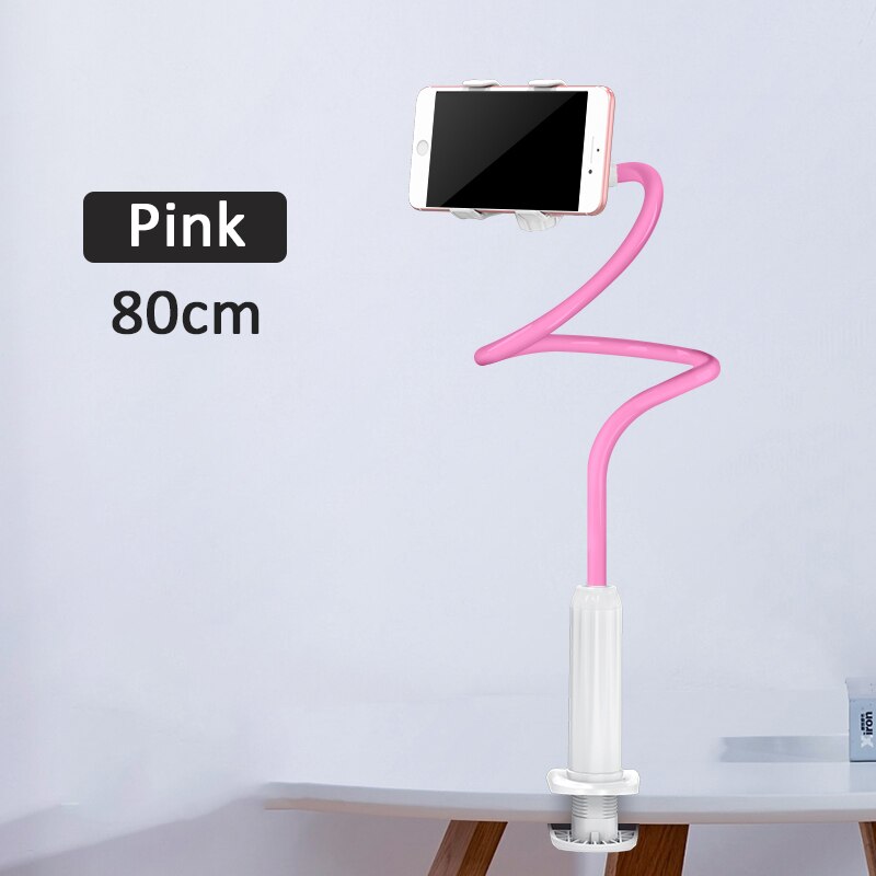 Universal 360 Rotating Flexible Arm Phone Holder Desktop Bed Lazy Tablet Clip Bracket Mobile Stand Support For iPhone Samsung: 80cm pink