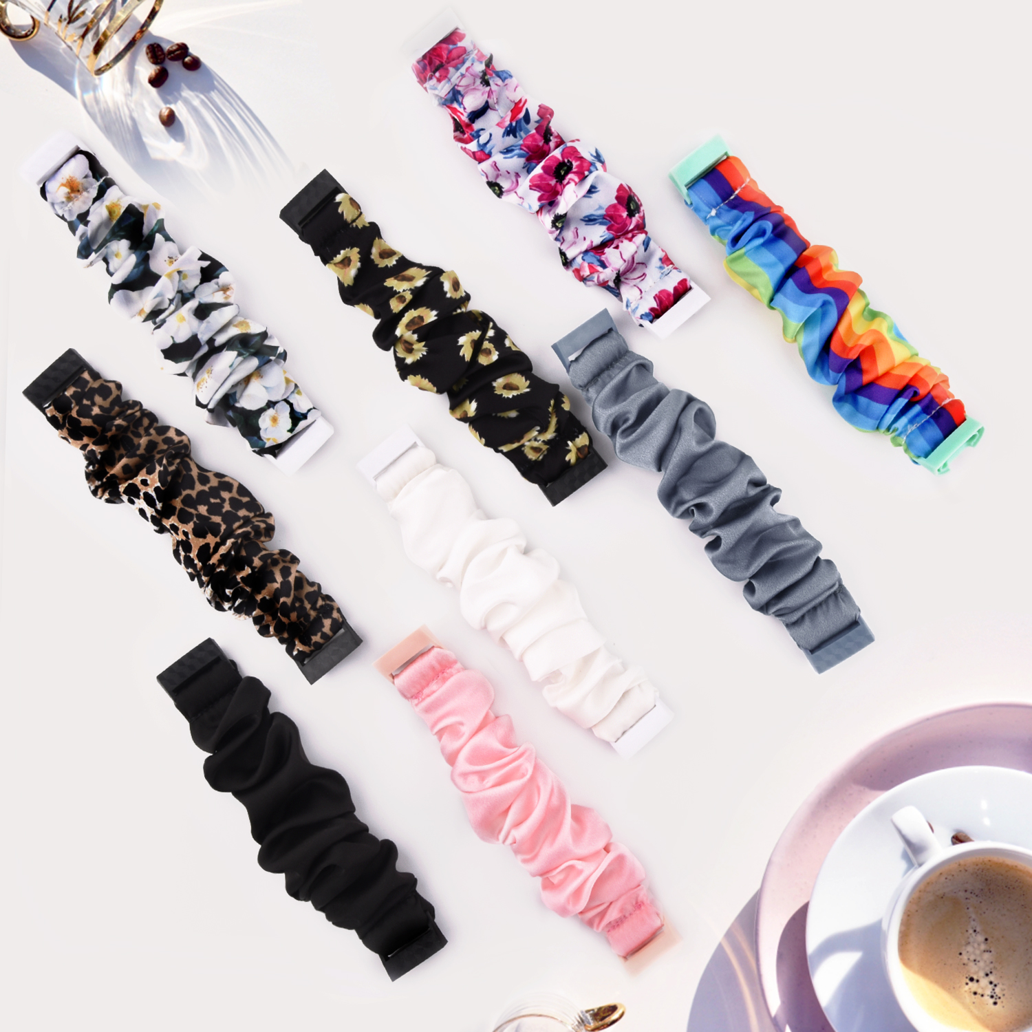 Nuovo cinturino elastico Scrunchie per Fitbit Charge 4 cinturino in tessuto a 3 cinturini cinturino per cinturino Fitbit Charge 3 4