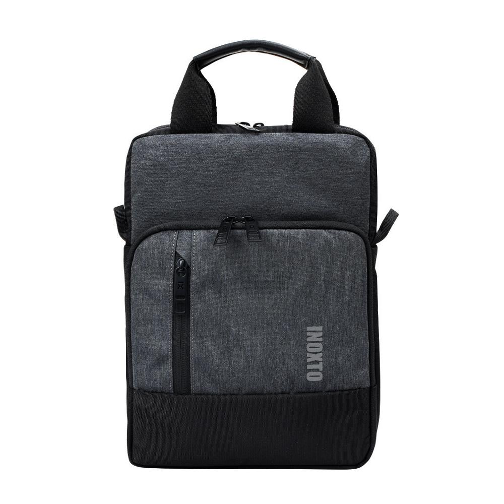 Heren Leisure Canvas Tas Zakelijke Aktetas Laptoptas Grote Capaciteit Multifunctionele Enkele Schouder Tas Inoxto: Donkergrijs