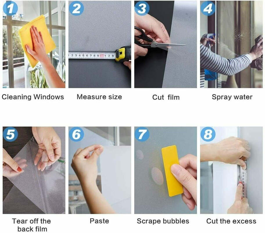 Privacy Window Glass Film Stickers Anti-ultraviolet Self-adhesive Detachable Home Security