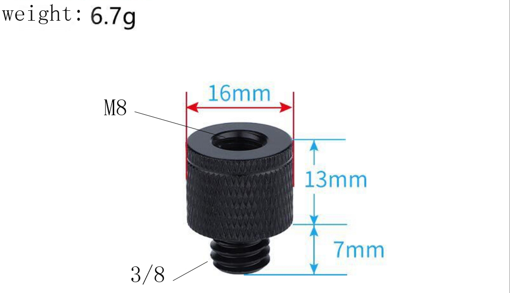 M8 &quot;Female Naar 3/8&quot; Buitendraad Schroef Mount Adapter Statief Schroef Plate Schroef Mount Voor Slr camera