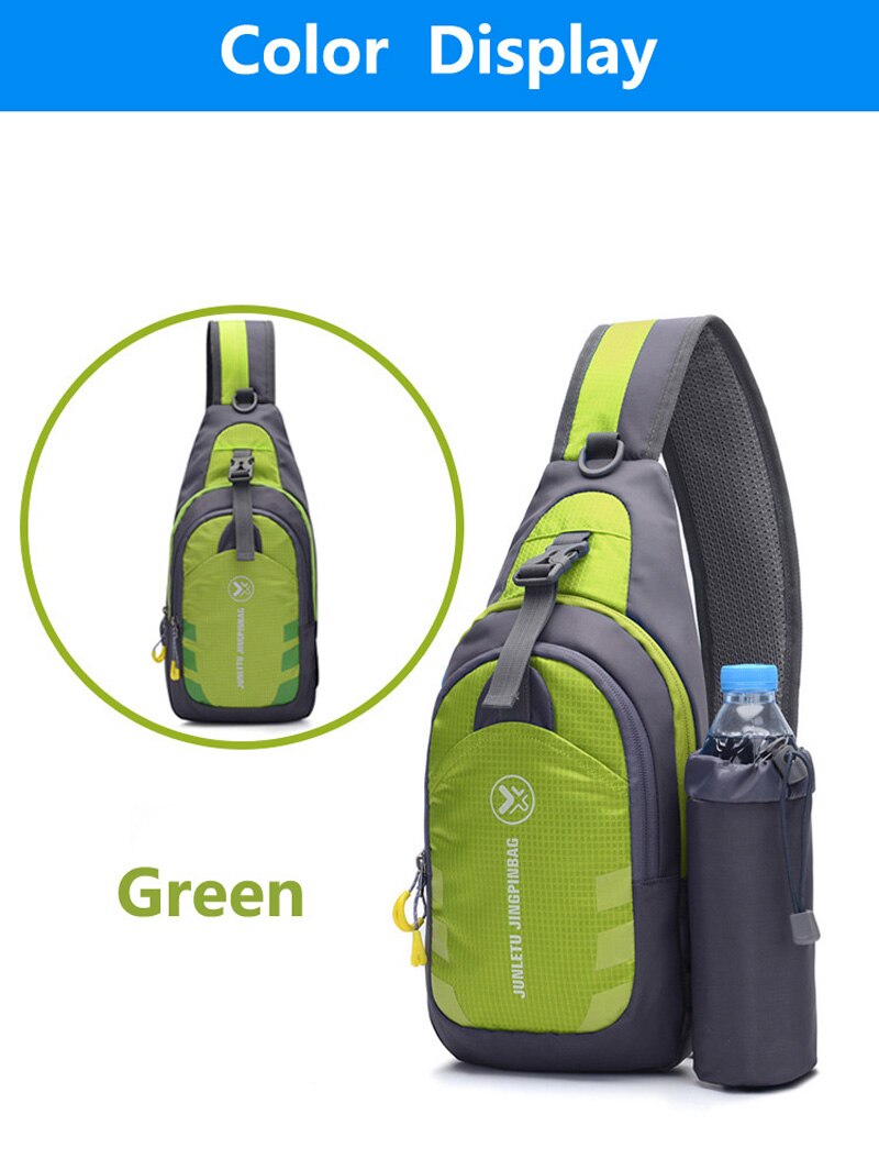 Unisex Heren Vrouwen Outdoor Sport Waterdichte Tas Wandelen Enkele Schouder Rugzak Rijden Fietsen Borst Pack Fitness Crossbody Tas: Green