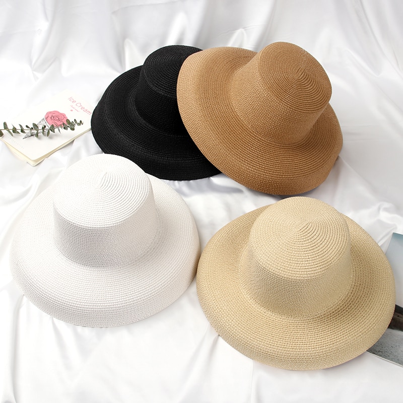 Sombrero de paja de estilo veraniego para mujer, gorra de paja para playa, con lazo, para vacaciones, ocio, informal, Audrey Hepburn