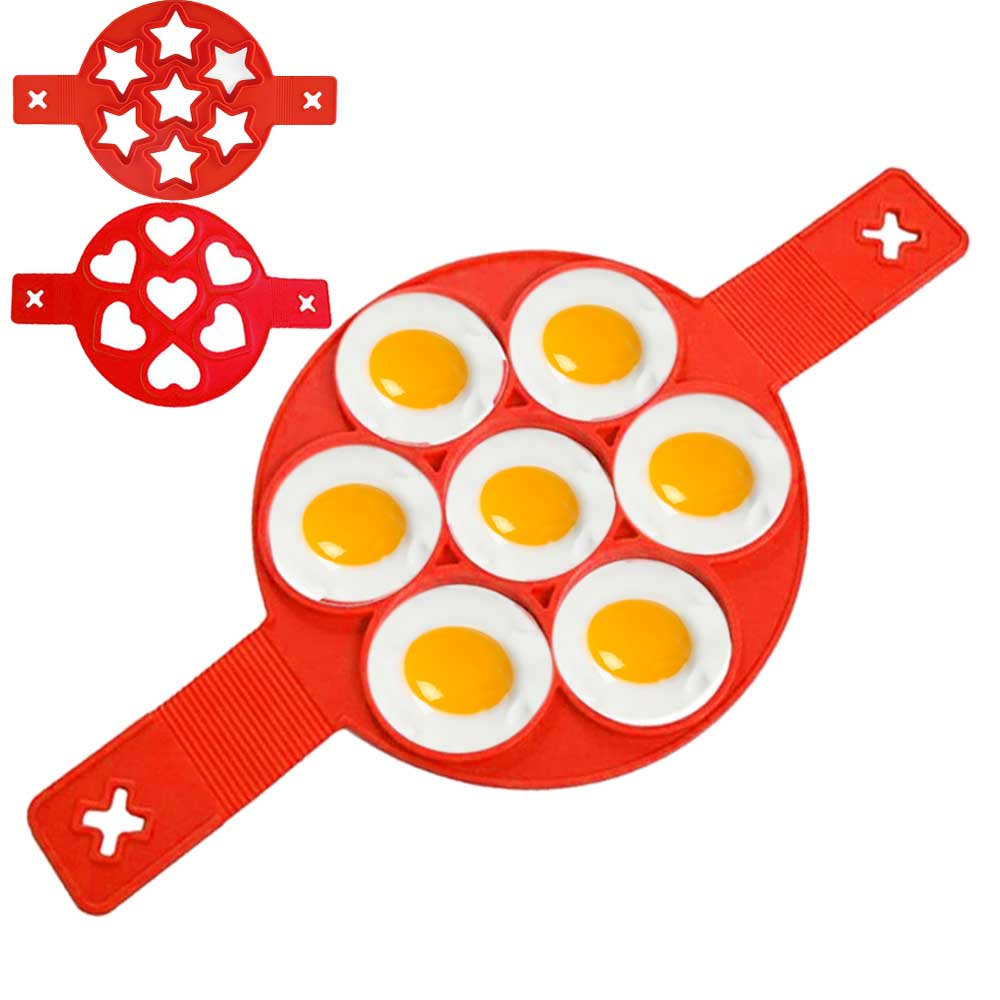 Stegte æg skimmel stegt æg pandekage shaper maker nonstick madlavning værktøj pandekage maker silikone æg komfur pan bagning tilbehør