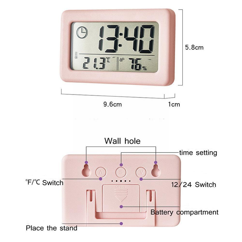Digital Clock Thermometer Hygrometer Meter LED Indoor Electronic Humidity Monitor Clock Desktop Table Clocks For Home