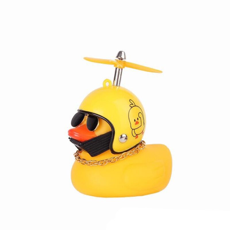 Bicycle Horn Cute Little Yellow Duck Night Warning Light Children's Rubber Duck Toy Mountain Bike Scooter Lights Decoration: H